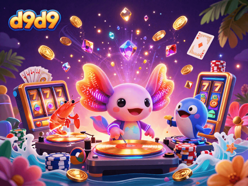 Ang d9d9 na slot machine ay nag-aanyaya sa paglalaro na may makulay na simbolo at mga gintong barya.