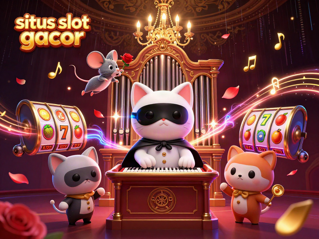 Experience the excitement of situs slot gacor with this dynamic 3D casino-themed illustration.