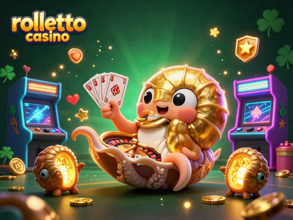 Experience the thrill of rolletto casino with vibrant games and dazzling bonuses in this 3D illustration.