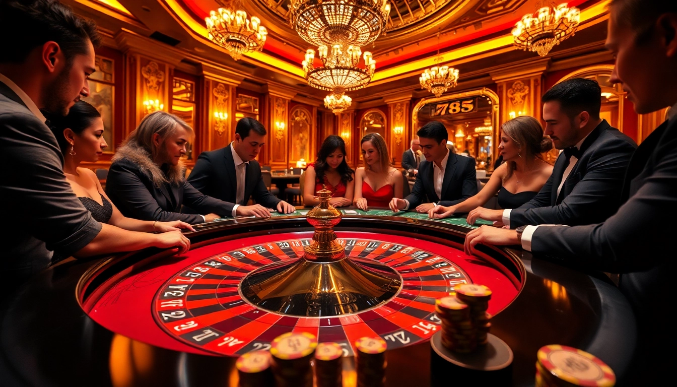 Exciting gaming action at 789 club featuring a luxury roulette table and vibrant poker chips.