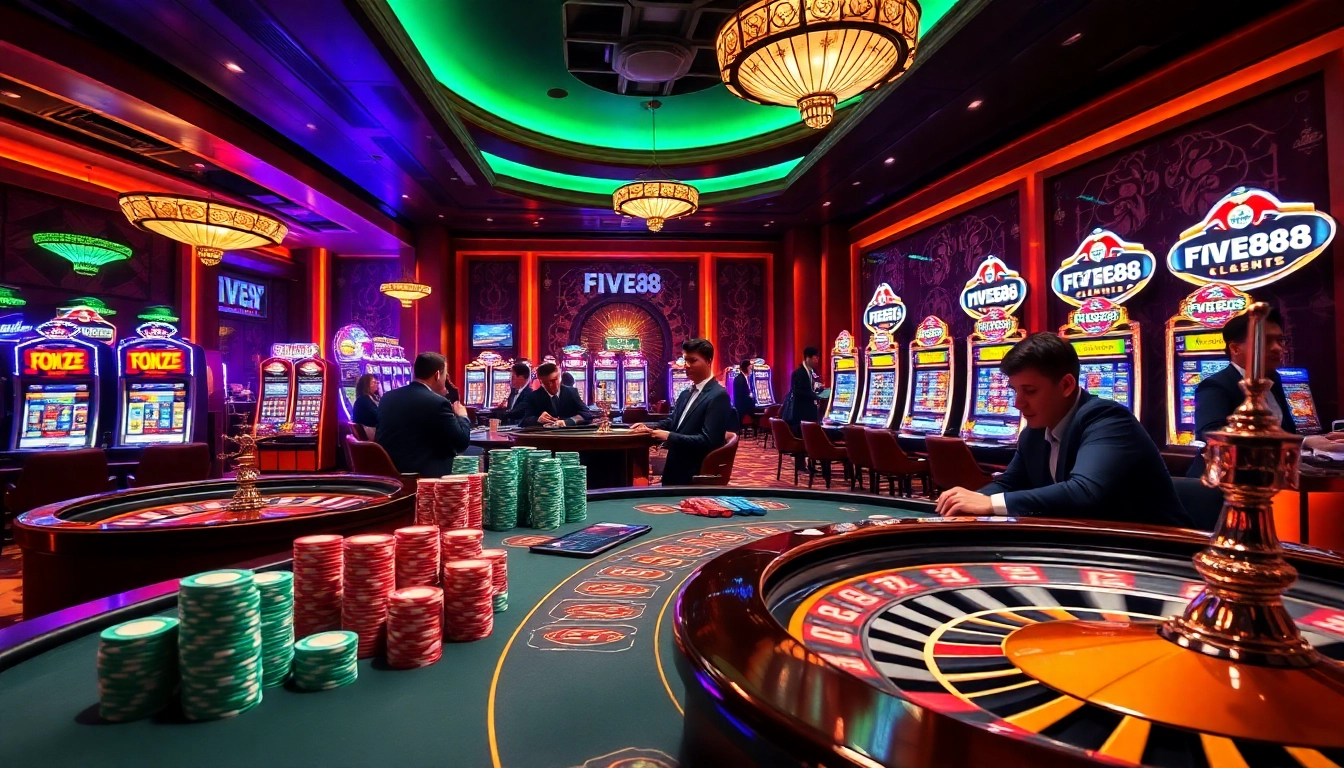 Experience the excitement of FIVE88 with vibrant poker games and serious gambling action.