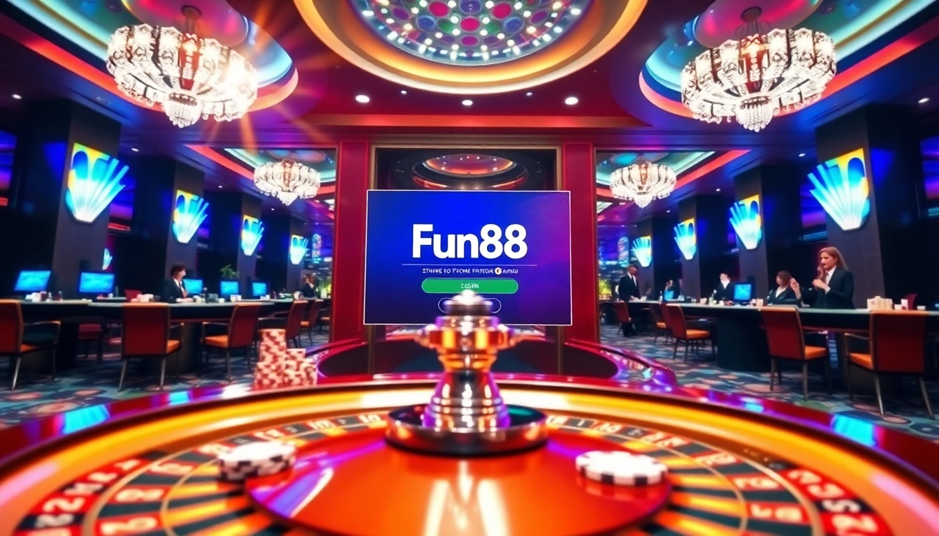 Experience vibrant excitement with Fun88 login at a luxurious casino table.