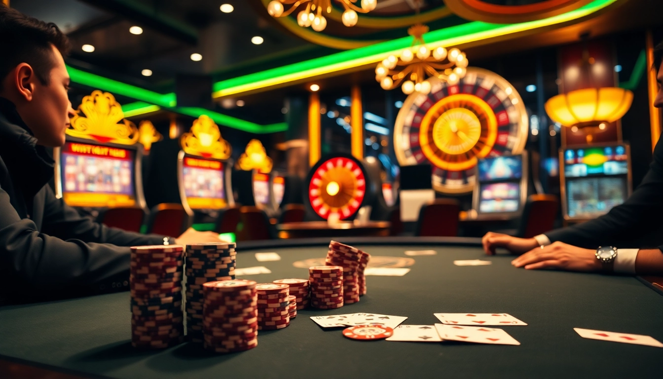 Exciting game action at a luxurious poker table at xx88 com casino.