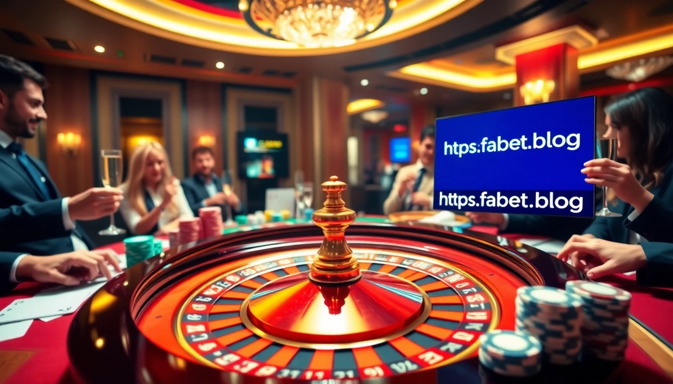 Bettors celebrating a win at a roulette table inspired by https://fabet.blog/, showcasing luxury and excitement.