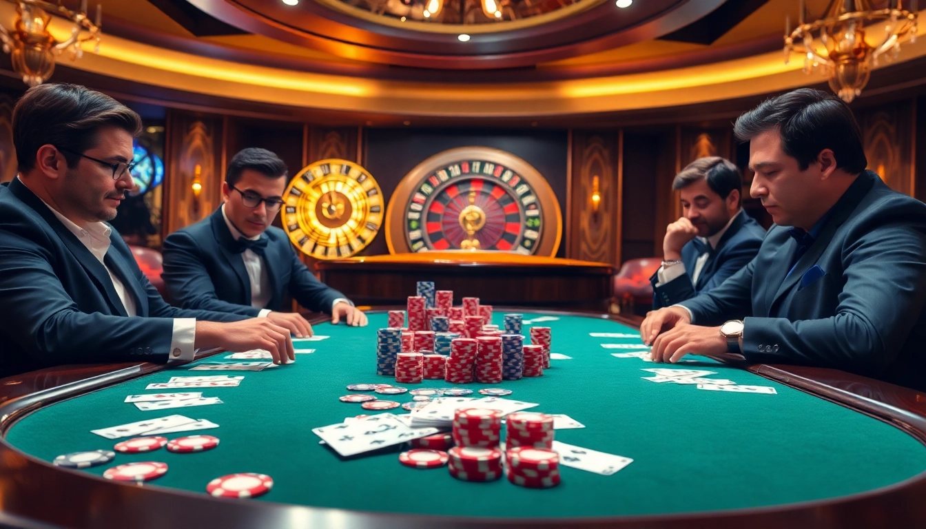 Experience thrilling high-stakes poker action with https://debet.fast/ featuring vibrant chips and cards.