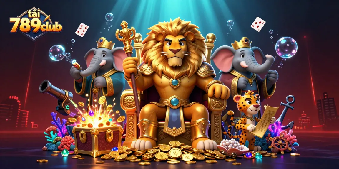 Experience thrilling gameplay at tải 789club, featuring vibrant cartoon elements and a dynamic casino scene.