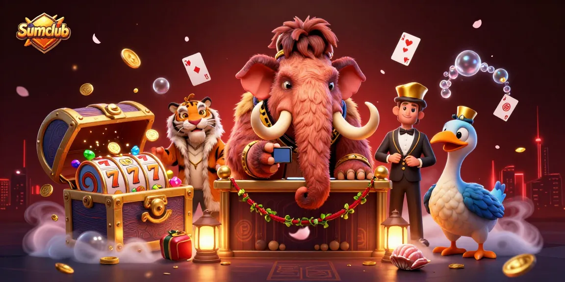 Experience the vibrant gaming world of Sumclub with a bouncer at the door, inviting thrilling slots!
