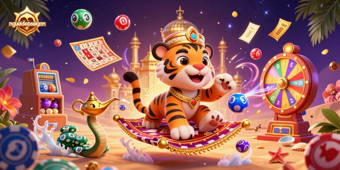 Experience the magic of nguoidepsaigon with immersive lottery elements and vibrant casino graphics.