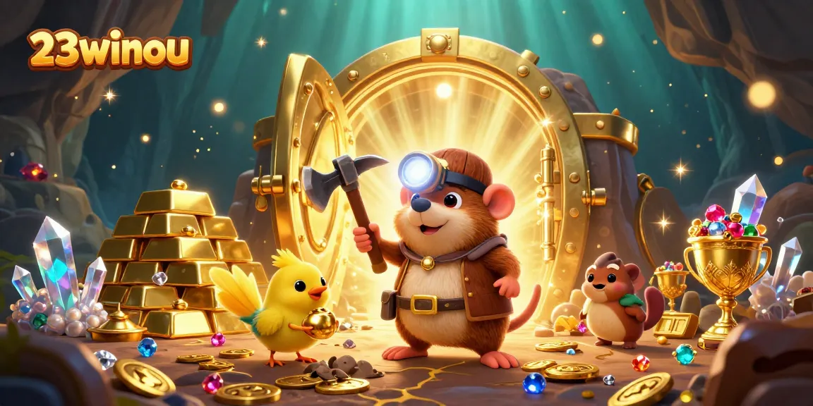 Engage in thrilling adventures with 23winou as the treasure hunter mole uncovers gems and riches.