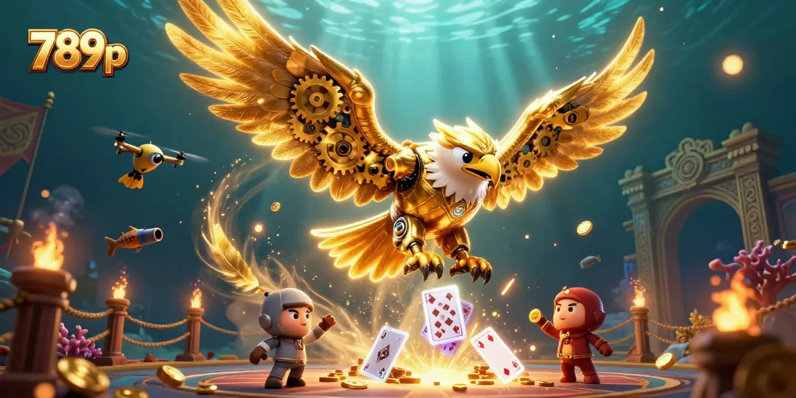 Engage in thrilling gameplay at 789p with a dynamic, vibrant casino illustration featuring a golden eagle.
