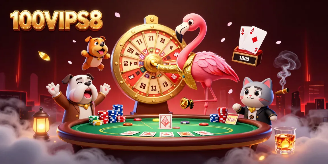 Spin the prize wheel with excitement at 100VIPS8 while enjoying poker action and vibrant casino energy.
