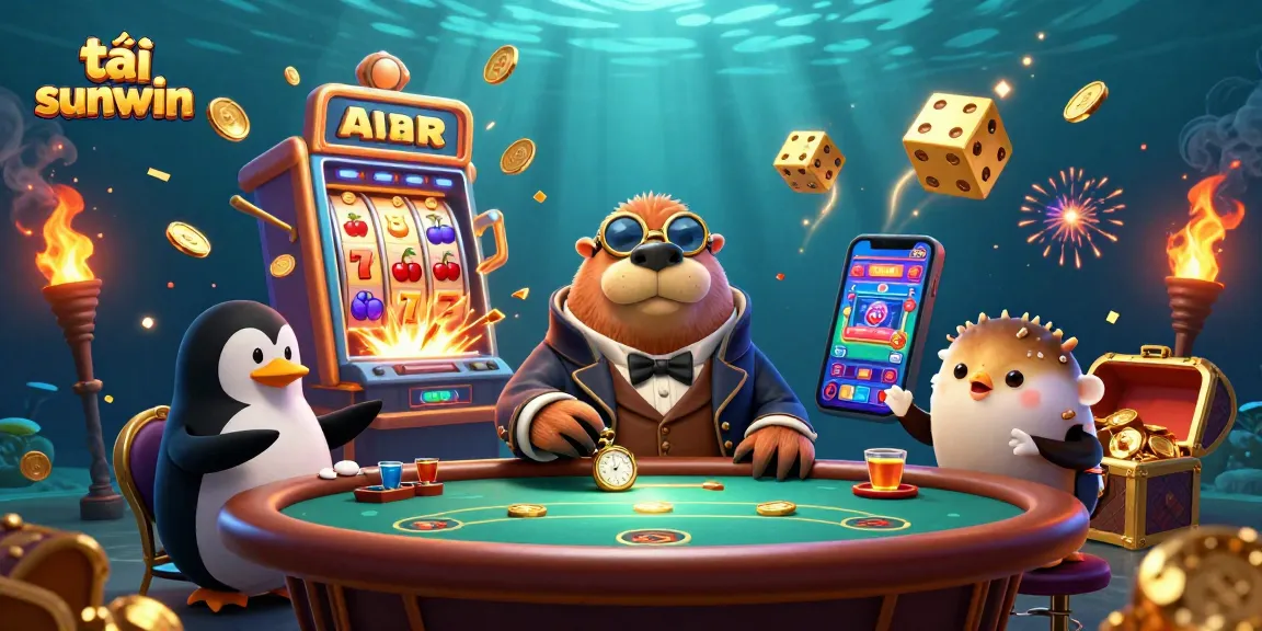 Engage in thrilling gameplay with tải sunwin as characters battle at an exciting underwater poker table!